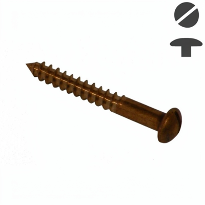 Silicon Bronze Woodscrew - Slotted Round