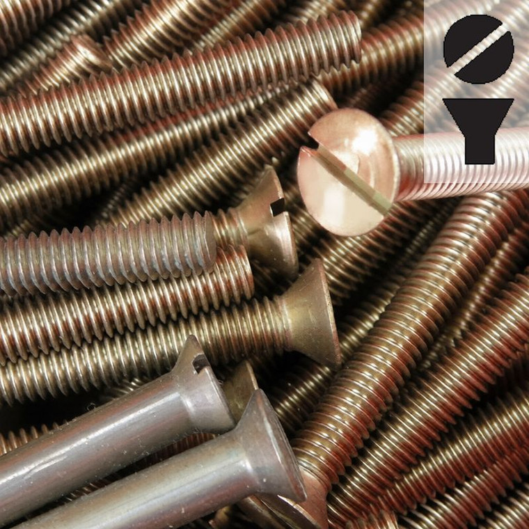 Silicon Bronze Machine Screw - Flat Slot Head