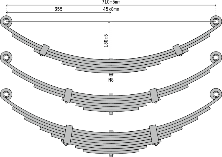 Atlantic 45x6 765mm Slipper Springs