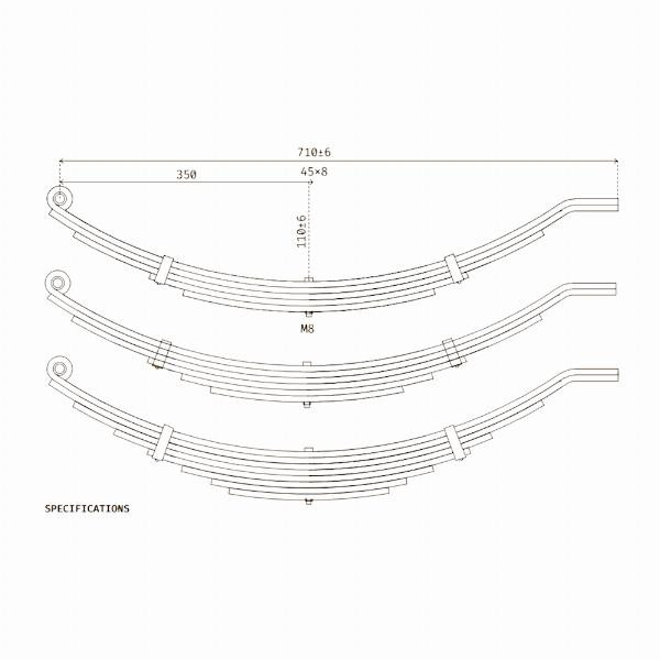 Atlantic Trailer Springs - 45x8mm - Slipper HD
