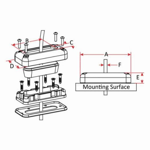 Seaview Vertical Oblong Cable Gland Black Plastic 970756 Boat seaview-vertical-oblong-cable-gland-black-plastic-970756-boat