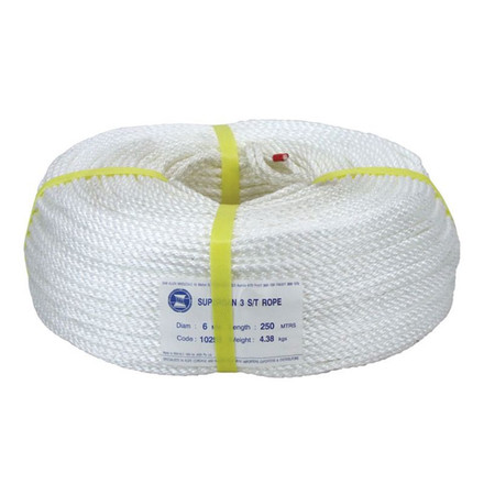 Rope Superdan Polypropylene Laid 3 Strand White (10252A 10257 10260 ...