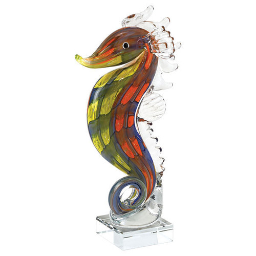 Gorgeous Murano Style Art Glass 8.5" Tall Seahorse