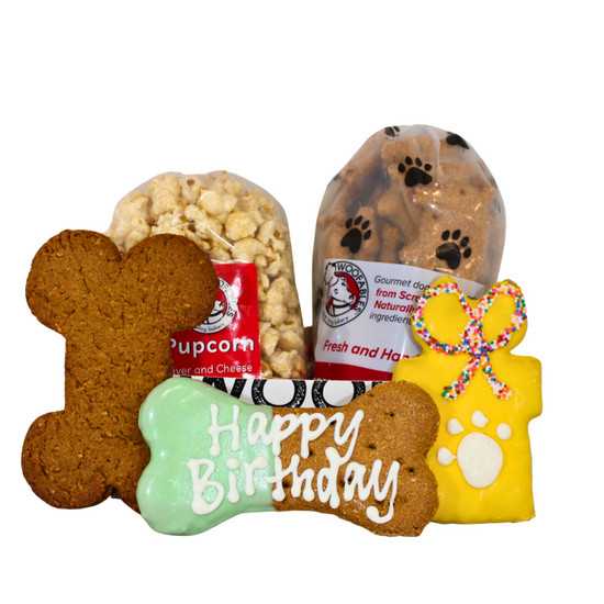 Happy Birthday Gift Basket Woofables Gourmet Dog Treats Biscuits