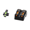 HiViz Litewave H3 Tritium/Litepipe fits Kimber 1911 Models Green Front Sight with White Front Ring/Orange Rear Sight