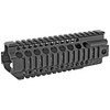 Midwest Industries AR-15 Combat Rail T-Series 7.25" One Piece Free Float Hand Guard 6061 Aluminum Hard Coat Anodized Matte Black Finish