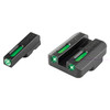 TruGlo TFX Standard Height CZ 75 Series Front/Rear Day/Night Sight Set Green Tritium 3-Dot Configuration Front White Focus Lock Ring Square Cut Rear Notch