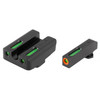 TRUGLO TFX Pro High Set GLOCK 20/21/29/30/31/32/37/40/41 Front and Rear Set Green TFO Night Sights Orange Ring