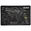 TekMat, Pistol Mat For Glock, 3D Cut Away, 11"x17", Black, Includes Small Microfiber TekTowel, Packed In Tube