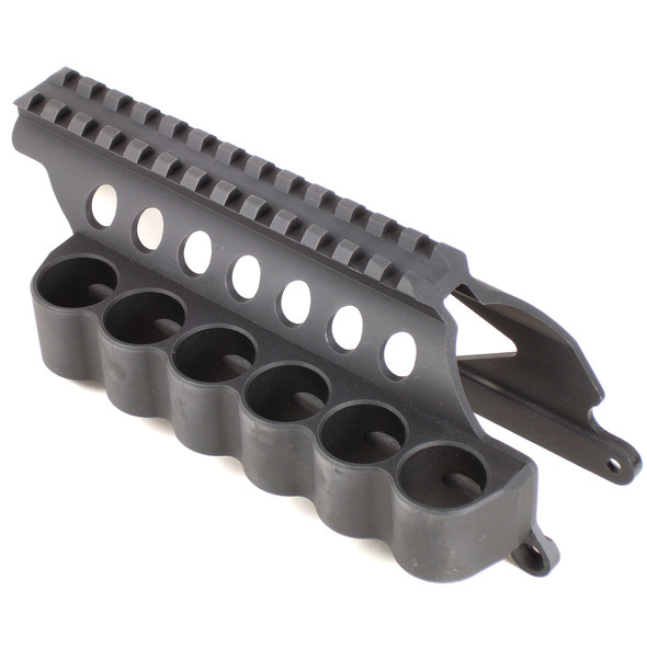 Mesa Tactical 6 Round SureShell Saddle Rail for Remington 870 12 Gauge Aluminum Black