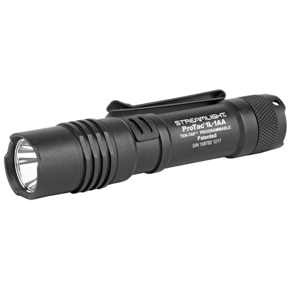 Streamlight ProTac 1L-1AA Flashlight LED 350 Lumen Tail Switch CR123A/AA Anodized Aluminum Black