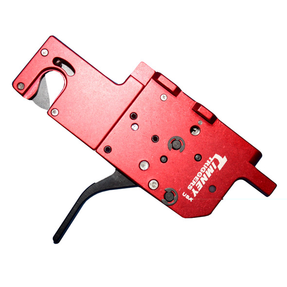 Timney Trigger for Ruger Precision Rifle 2-Stage Trigger Straight Flat Trigger Shoe User Adjustable Aluminum Red Housing Black Trigger Shoe