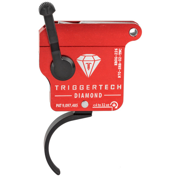 Trigger Tech Remington 700 Clone Actions Diamond Trigger Single Stage Curved 7075 Aluminum Anodized Housing Red