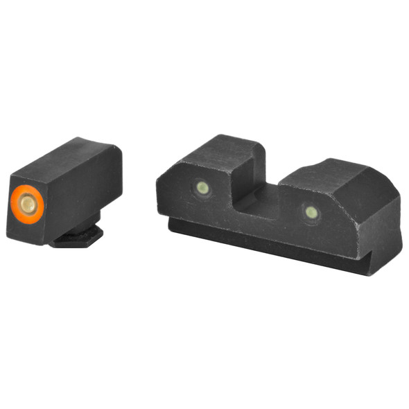 XS Sights RAM Night Sights Fits GLOCK 17/19/26 Traditional 3 Dot Tritium Night Sight Configuration High Contrast Orange Front