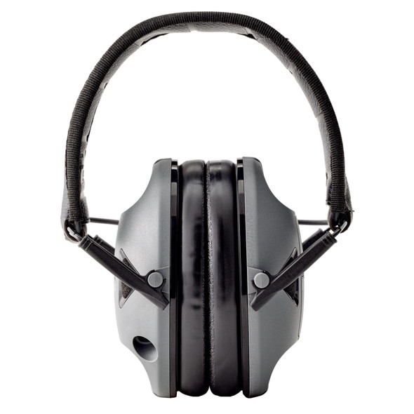 Peltor RangeGuard Electronic Earmuffs 21dB Noise Reduction Rating Over the Head Low Profile Two AAA Batteries Black/Gray