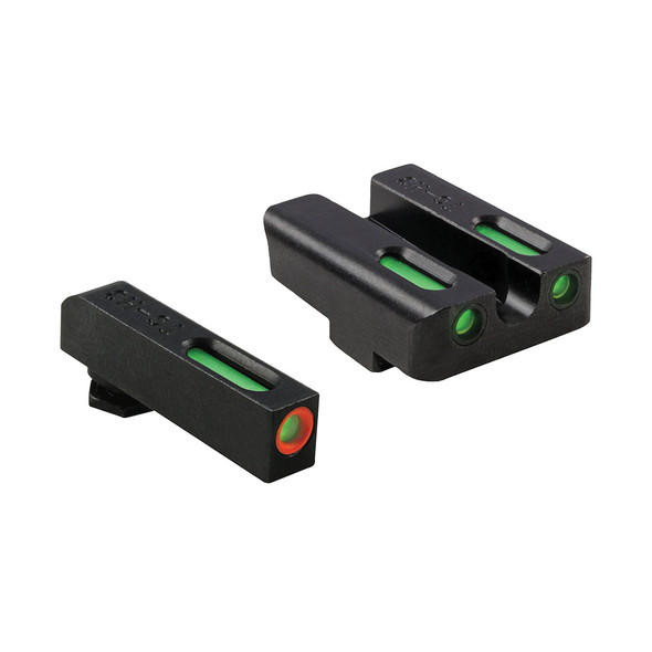 TRUGLO TFX Pro Sight Set Glock 17, 19, 22, 23, 24, 26, 27, 33, 34, 35 Gen 1-5 Tritium / Fiber Optic Green with Orange Front Dot Outline