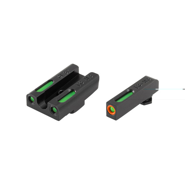 TRUGLO TFX Pro GLOCK 42/43 Front and Rear Set Green TFO Night Sights Orange Ring