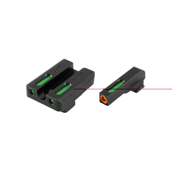 TRUGLO TFX Pro SIG Sauer #8/#8 Front and Rear Set Green TFO Night Sights Orange Ring