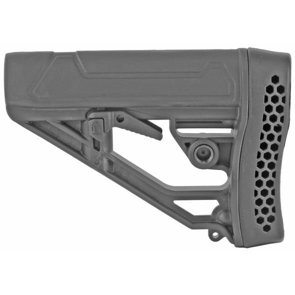 Adaptive Tactical EX Performance AR-15 Adjustable Stock Mil-Spec Diameter Vented Rubber Recoil Pad Polymer Matte Black