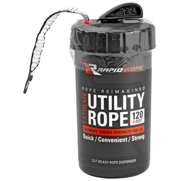 Rapid Rope, Canister White, Rope In a Can, 120 Feet, Rated For 1100 lbs, Built-In Rope Cutter, White