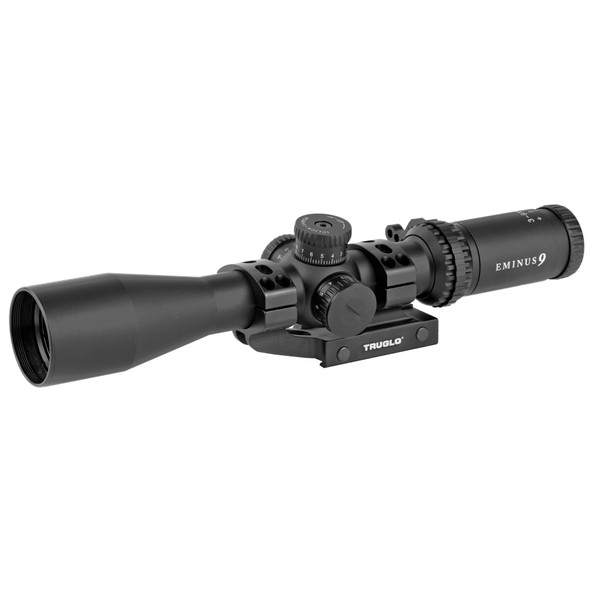 TRUGLO Eminus 3-9x42 Tactical Scope Illuminated TacPlex Reticle 30mm Tube 1/4 MOA Adjustment Fixed Focus Black Anodized