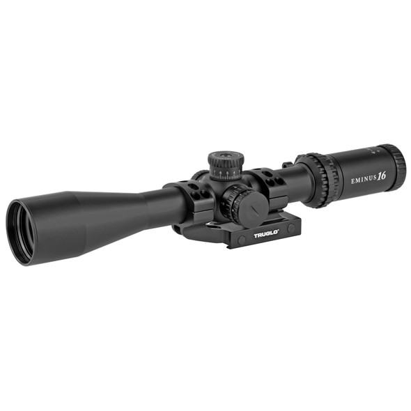 TRUGLO Eminus 4-16x44 Tactical Scope Illuminated TacPlex Reticle 30mm Tube 1/4 MOA Adjustment Fixed Focus Black Anodized