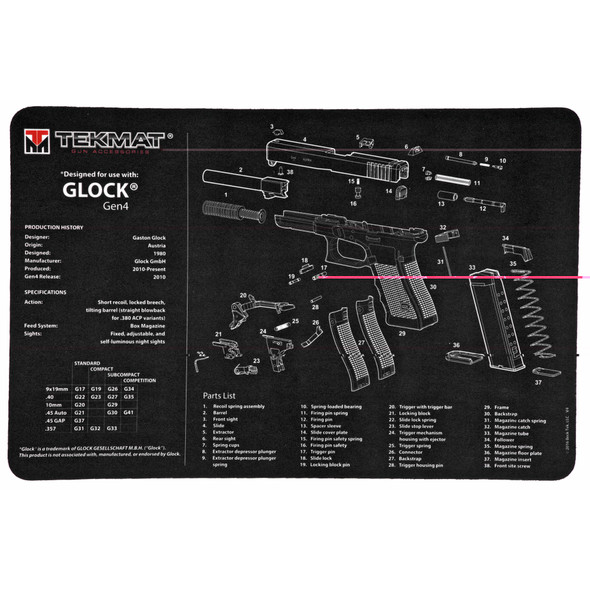 TekMat Glock Gen 4 Gun Cleaning Mat Neoprene