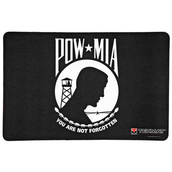 TekMat, Pistol Mat POW MIA, 11"x17", Black, Includes Small Microfiber TekTowel, Packed In Tube