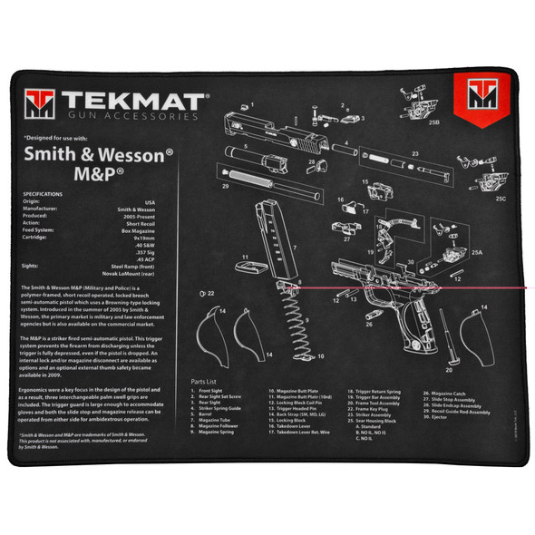 TekMat Smith and Wesson M&P Ultra Premium Gun Cleaning Mat Neoprene
