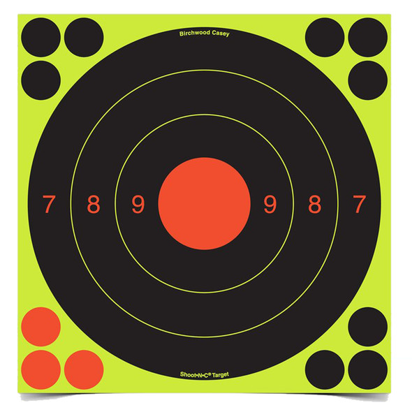 Birchwood Casey Shoot-N-C Self Adhesive Targets 25/50 Meter 20 cm Bull’s-Eye 6 Targets, 24 Pasters