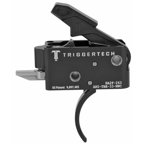 Trigger Tech Competitive AR-15 Primary Drop In Replacement Trigger Curved Lever Two Stage Non-Adjustable PVD Black Finish