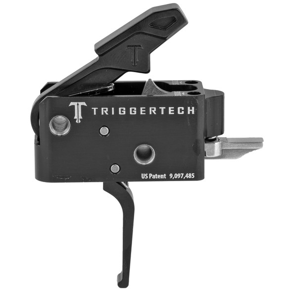 Trigger Tech Competitive AR-15 Primary Drop In Replacement Trigger Flat Lever Two Stage Non-Adjustable PVD Black Finish