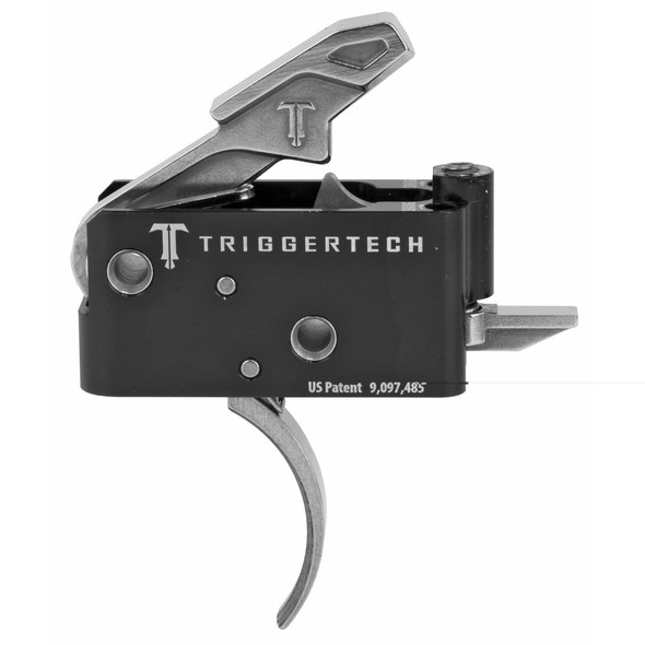 Trigger Tech Adaptable AR-15 Primary Drop In Replacement Trigger Curved Lever Two Stage Adjustable Natural Stainless Steel Finish