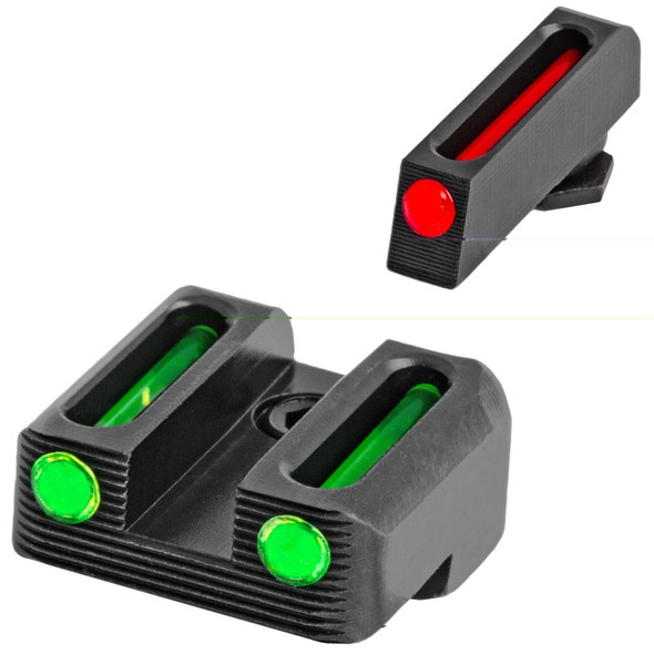 TruGlo Brite-Site Fiber Optic Sight Set for GLOCK G42/G43 Models 3 Dot Sights CNC Machined Steel Housing Matte Black Finish