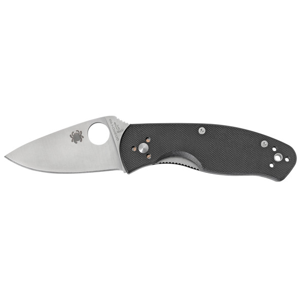 Spyderco Persistence Folding Knife 2.75" Plain Edge Modified Drop Point 8Cr13MoV Stainless Steel Blade Black G-10 Handle C136GP