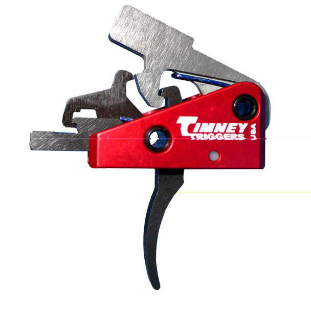 Timney Trigger AR Targa 2 Stage Short Trigger AR-15 Rifles Small Pin .154" Diameter Curved Trigger Shoe 2LB Plus 2LB Aluminum Red