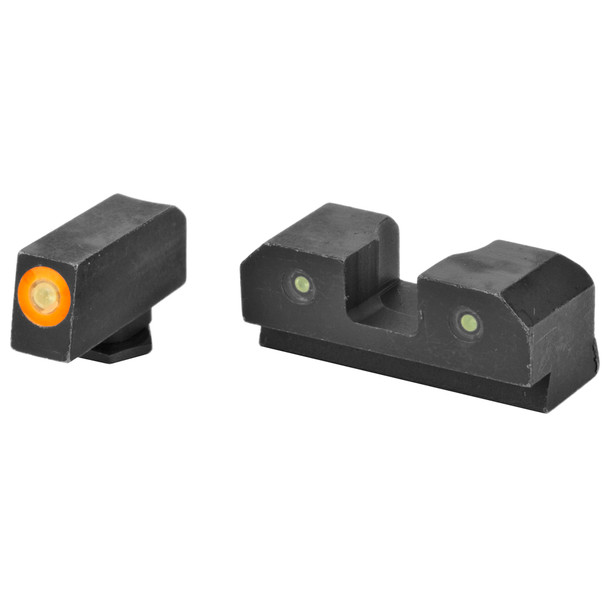 XS Sights RAM Night Sights Fits GLOCK 42/43/43x/48 Traditional 3 Dot Tritium Night Sight Configuration High Contrast Orange Front