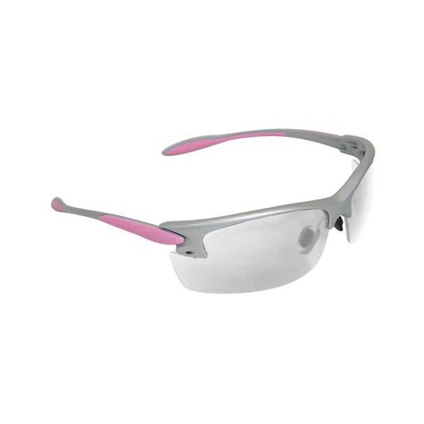 Radians Women's Shooting Glasses Silver Frame and Pink Accents