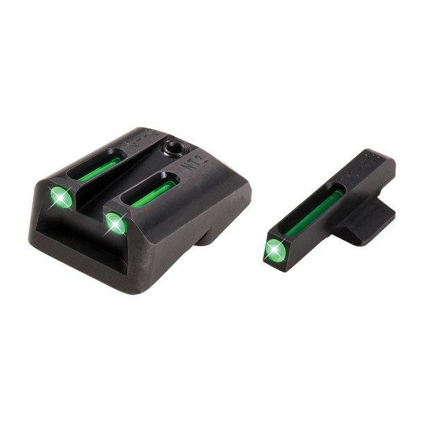 TRUGLO TFO Novak 1911 .260 Front/.500 Rear Tritium/Fiber Front And Rear Sight Set Green