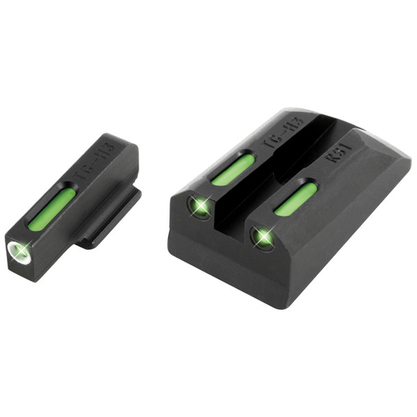 TruGlo TFX Standard Height Ruger SR Series Front/Rear Day/Night Sight Set Green Tritium 3-Dot Configuration