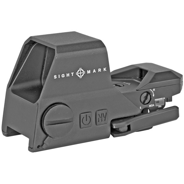 Sightmark Ultra Shot A-Spec Reflex Sight Red Multi-Reticle 1 MOA Adjustment CR123A Battery Picatinny QD Mount Aluminum Housing Matte Black Finish