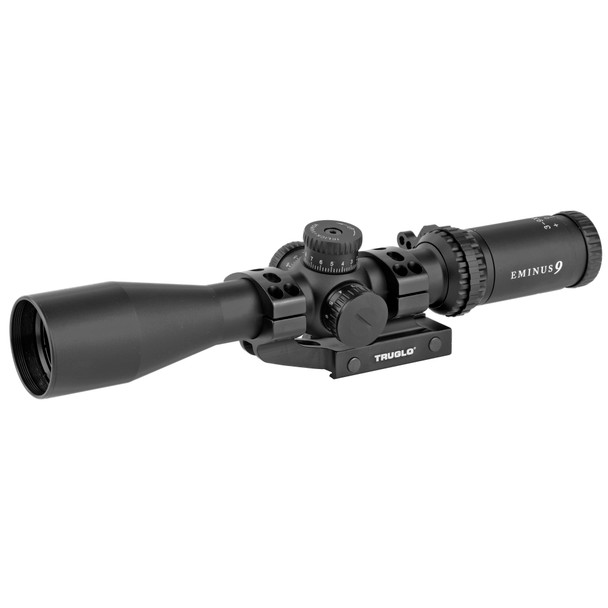 TRUGLO Eminus 3-9x42 Tactical Scope Illuminated TacPlex Reticle 30mm Tube 1/4 MOA Adjustment Fixed Focus Black Anodized