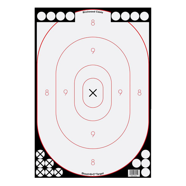 Birchwood Casey Shoot-N-C White on Black Silhouette 12"x18" Targets 5 Pack