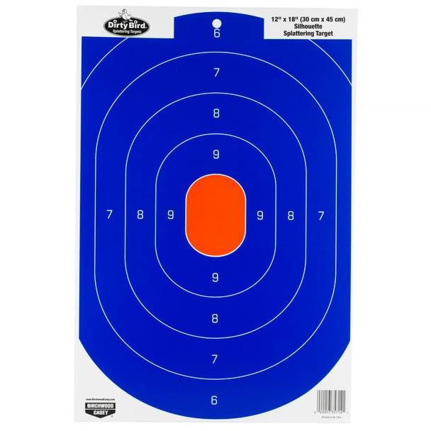 Birchwood Casey Dirty Bird Silhouette 12"x18" Targets Blue Over White 8 Pack