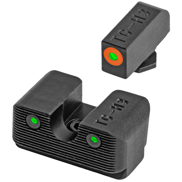 TRUGLO Tritium Pro Night Sights with Orange Focus Ring for GLOCK 10mm/45ACP