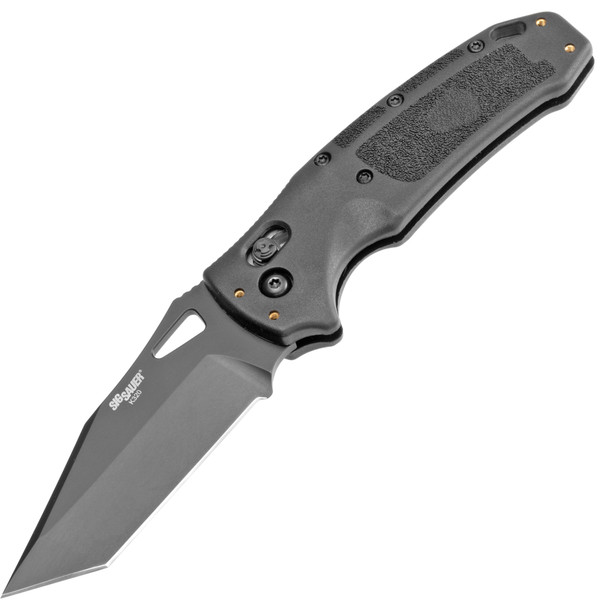 SIG Sauer by Hogue K320 Nitron ABLE Lock Folding Knife 3.5" S30V Black PVD Tanto Plain Blade, Black Polymer Handles