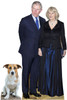 King Charles III with Camilla Queen Consort and Jack Russell Dog Cardboard Cutouts Set of 2