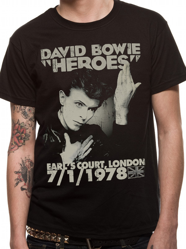 David Bowie Heroes Earls Court Official Unisex T-Shirt. Buy David