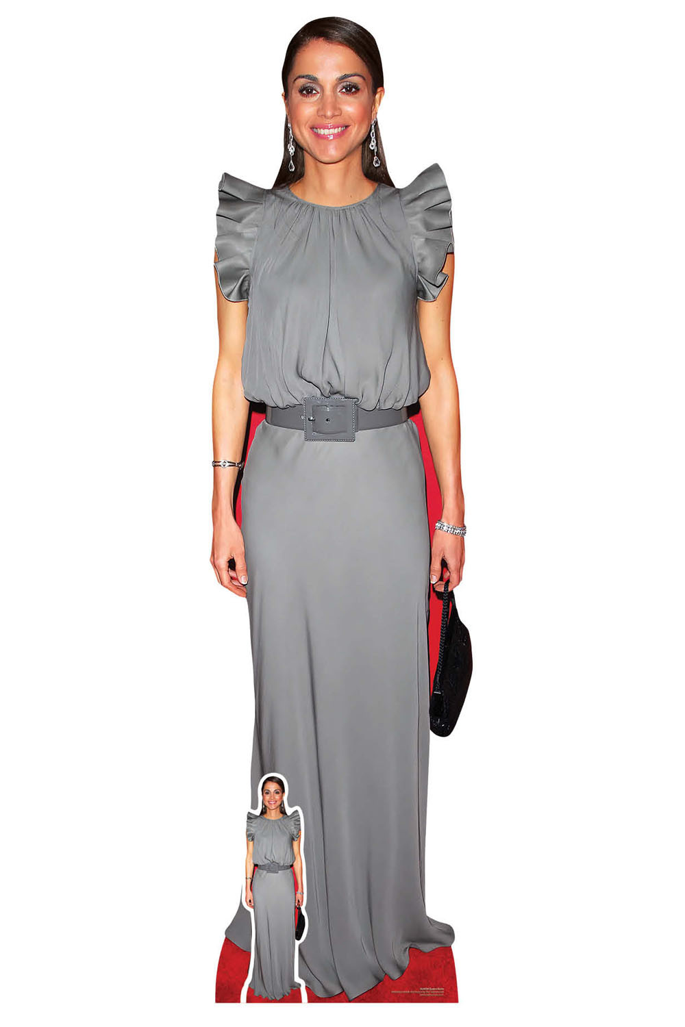 grey jordan dress Queen Rania of Lifesize Cardboard Cutout / Standee Neutral grey