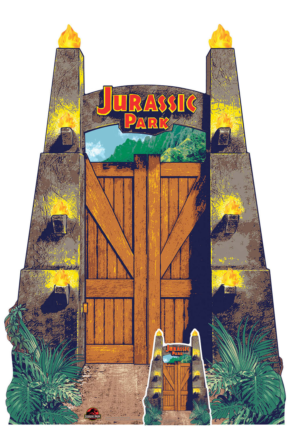 Jurassic Park Entrance Gate Cardboard Cutout Official Jurassic